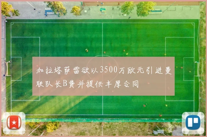 加拉塔萨雷欲以3500万欧元引进曼联队长B费并提供丰厚合同